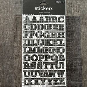 💞 New Black Foil Alphabet Letter Scrapbook Stickers